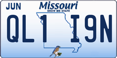 MO license plate QL1I9N