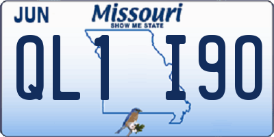 MO license plate QL1I9O