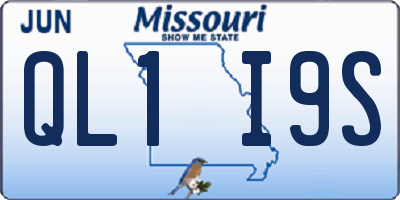 MO license plate QL1I9S