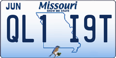 MO license plate QL1I9T