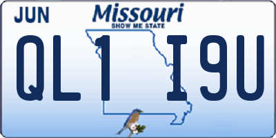 MO license plate QL1I9U