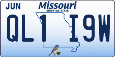 MO license plate QL1I9W