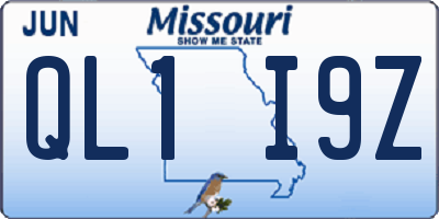 MO license plate QL1I9Z