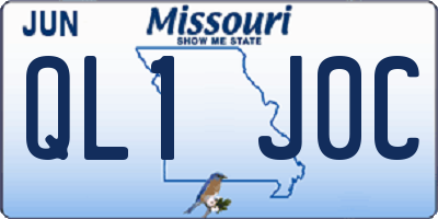 MO license plate QL1J0C