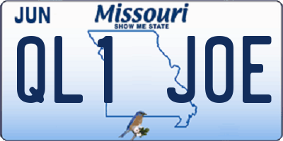 MO license plate QL1J0E