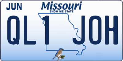 MO license plate QL1J0H
