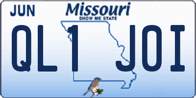 MO license plate QL1J0I