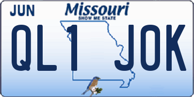 MO license plate QL1J0K