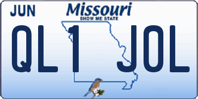 MO license plate QL1J0L
