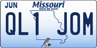 MO license plate QL1J0M