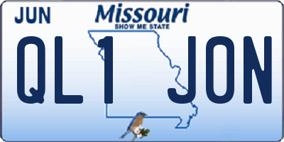 MO license plate QL1J0N