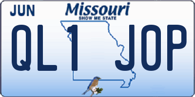 MO license plate QL1J0P