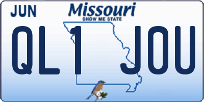 MO license plate QL1J0U