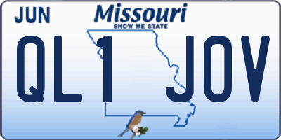 MO license plate QL1J0V
