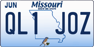 MO license plate QL1J0Z