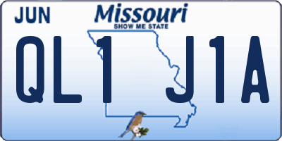 MO license plate QL1J1A