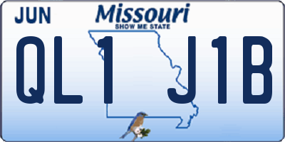 MO license plate QL1J1B
