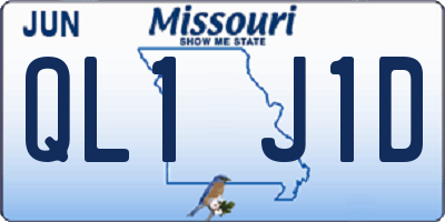 MO license plate QL1J1D