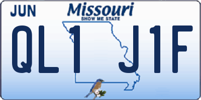 MO license plate QL1J1F