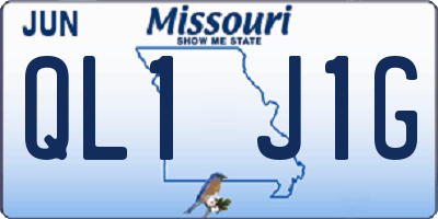 MO license plate QL1J1G
