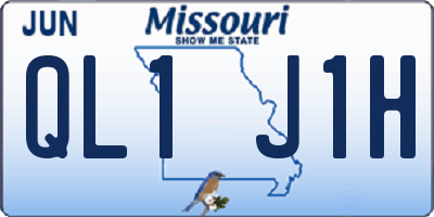MO license plate QL1J1H