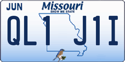 MO license plate QL1J1I
