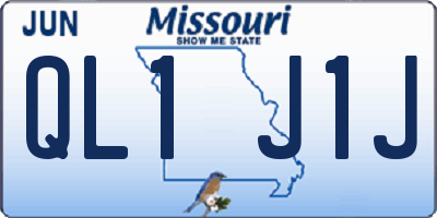 MO license plate QL1J1J