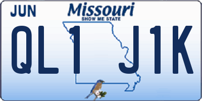 MO license plate QL1J1K