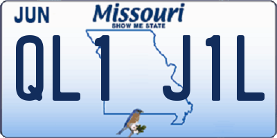 MO license plate QL1J1L