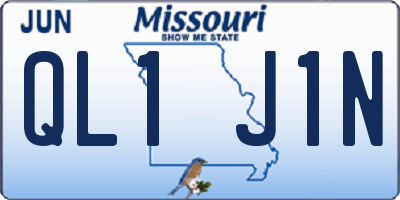MO license plate QL1J1N