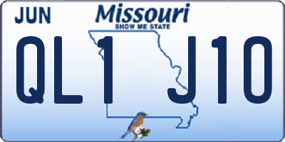 MO license plate QL1J1O
