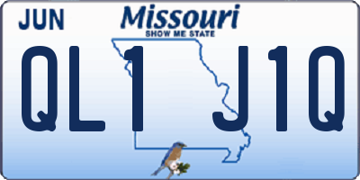 MO license plate QL1J1Q