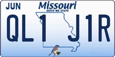 MO license plate QL1J1R