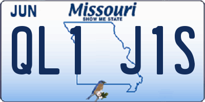 MO license plate QL1J1S