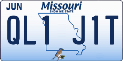 MO license plate QL1J1T