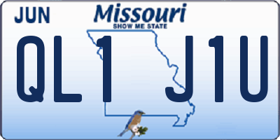 MO license plate QL1J1U