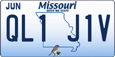 MO license plate QL1J1V
