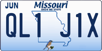 MO license plate QL1J1X