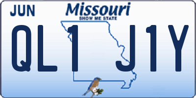 MO license plate QL1J1Y