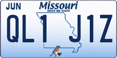 MO license plate QL1J1Z