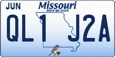 MO license plate QL1J2A