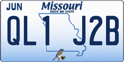 MO license plate QL1J2B