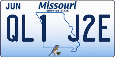 MO license plate QL1J2E
