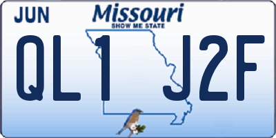 MO license plate QL1J2F
