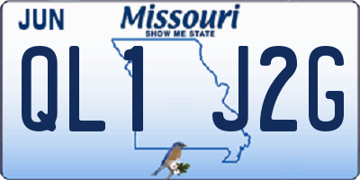 MO license plate QL1J2G