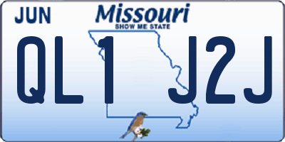 MO license plate QL1J2J