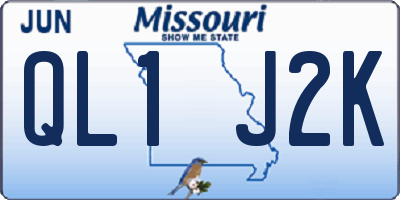MO license plate QL1J2K