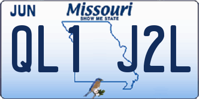 MO license plate QL1J2L