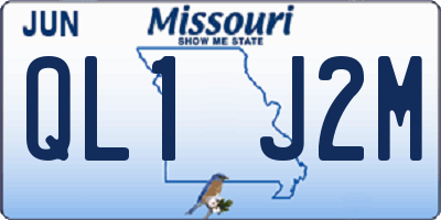 MO license plate QL1J2M