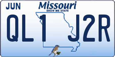MO license plate QL1J2R